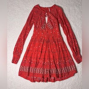 Free People long sleeve, open-back dress. Size 2.